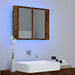 Dulap cu oglindă & LED stejar fumuriu 60x12x45 cm lemn compozit - WALTI WALTI