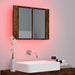 Dulap cu oglindă & LED stejar fumuriu 60x12x45 cm lemn compozit - WALTI WALTI