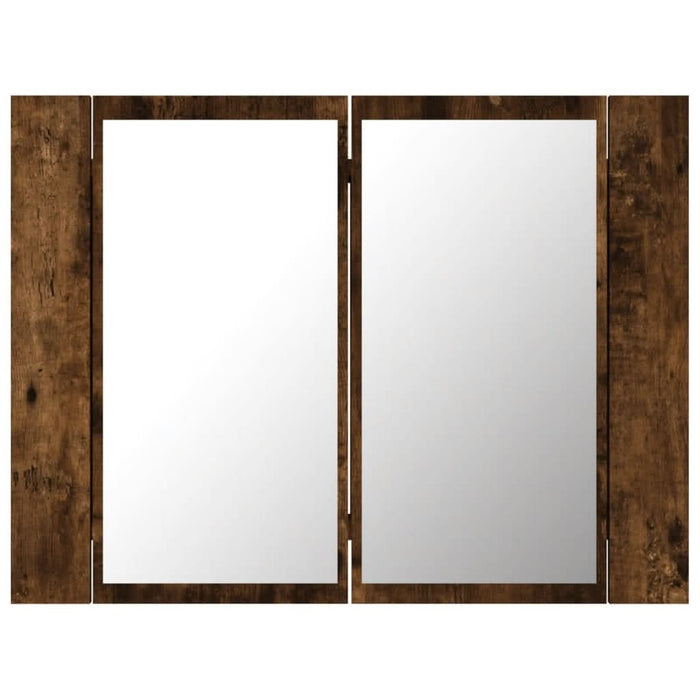 Dulap cu oglindă & LED stejar fumuriu 60x12x45 cm lemn compozit - WALTI WALTI