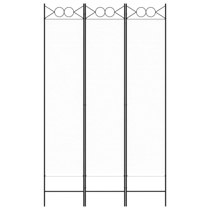 Paravan de cameră cu 3 panouri, alb, 120x200 cm, textil WALTI