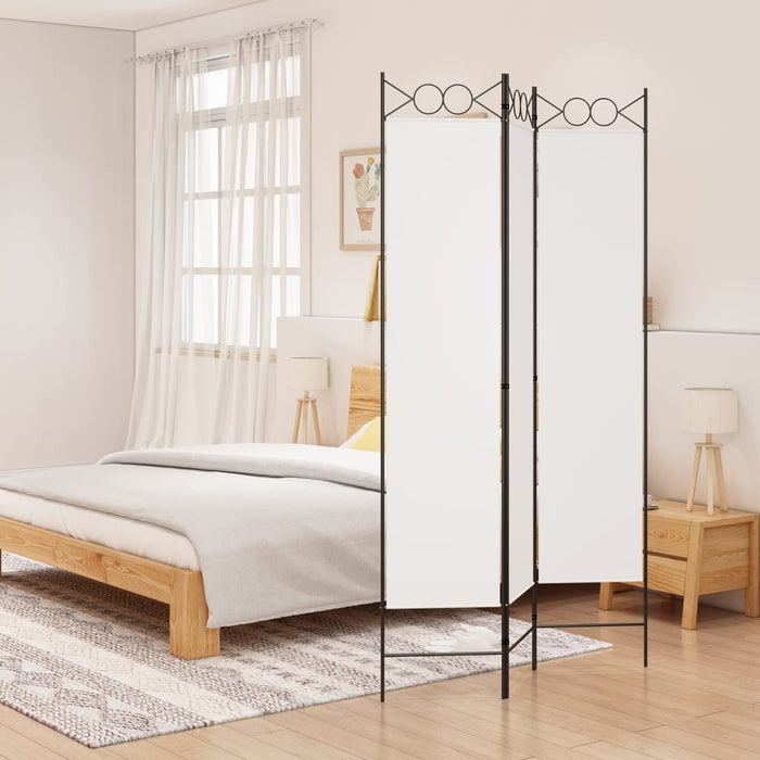 Paravan de cameră cu 3 panouri, alb, 120x200 cm, textil WALTI