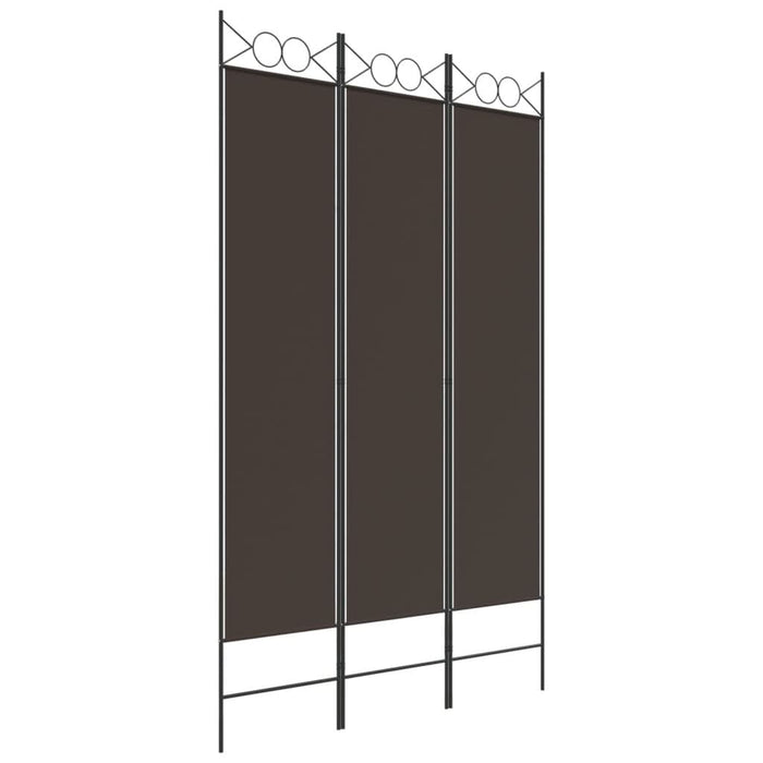 Paravan de cameră cu 3 panouri, maro, 120x200 cm, textil WALTI