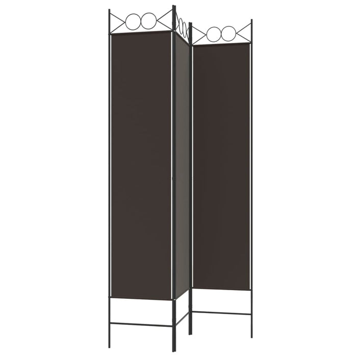 Paravan de cameră cu 3 panouri, maro, 120x200 cm, textil WALTI