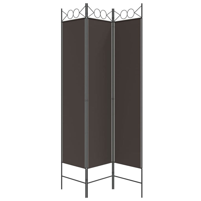 Paravan de cameră cu 3 panouri, maro, 120x200 cm, textil WALTI