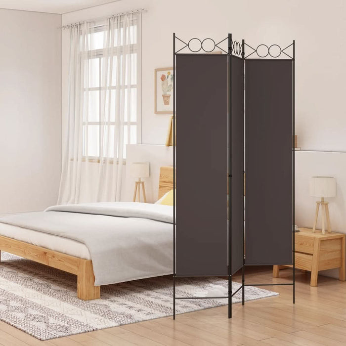 Paravan de cameră cu 3 panouri, maro, 120x200 cm, textil WALTI