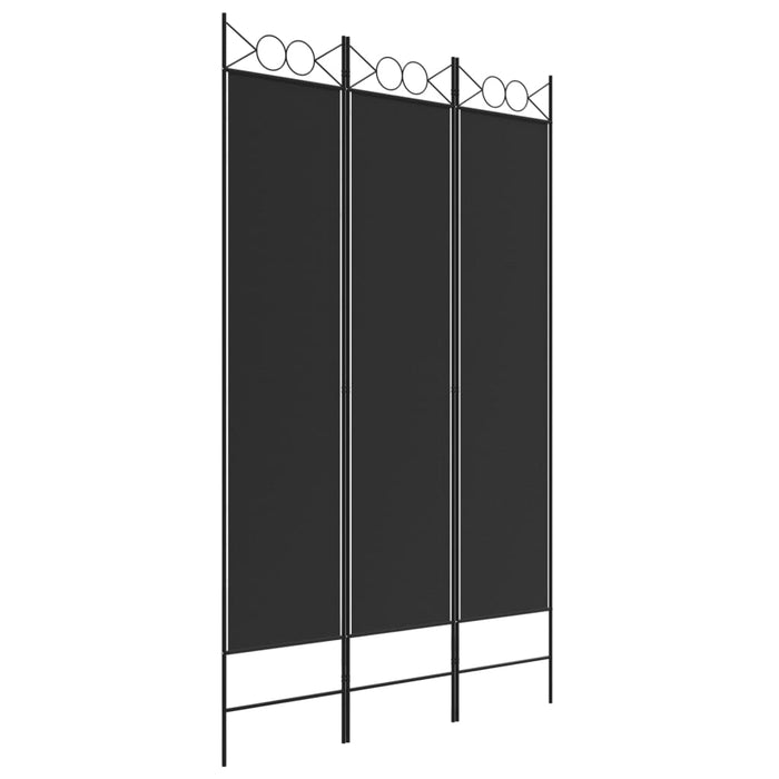 Paravan de cameră cu 3 panouri, negru, 120x200 cm, textil - WALTI WALTI