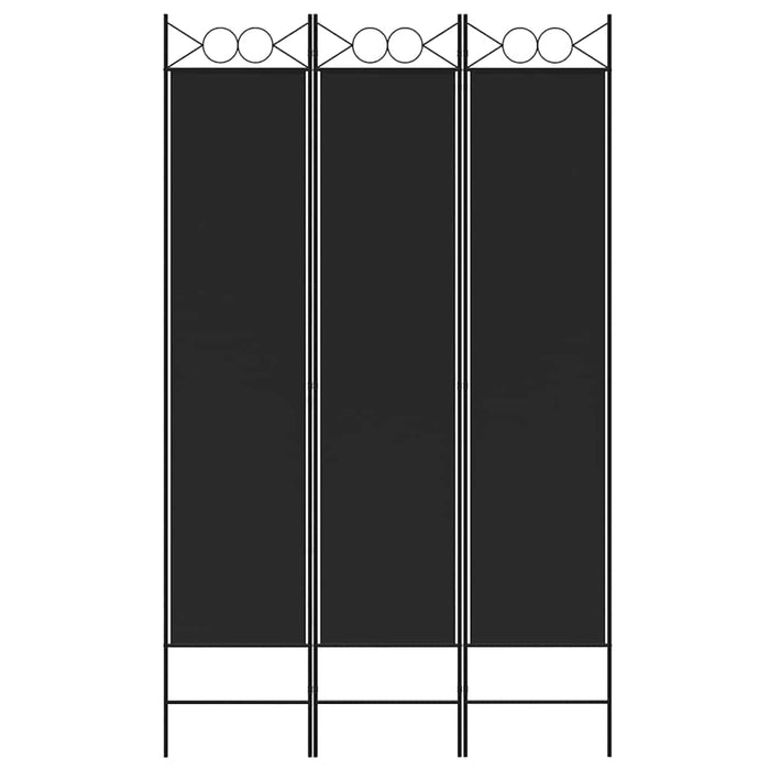 Paravan de cameră cu 3 panouri, negru, 120x200 cm, textil - WALTI WALTI