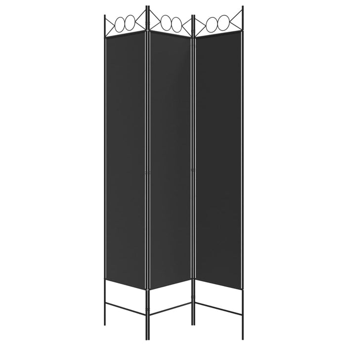 Paravan de cameră cu 3 panouri, negru, 120x200 cm, textil - WALTI WALTI