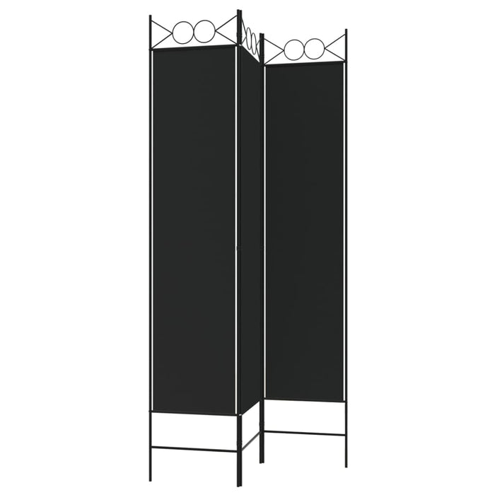 Paravan de cameră cu 3 panouri, negru, 120x200 cm, textil - WALTI WALTI