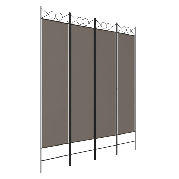 Paravan de cameră cu 4 panouri, antracit, 160x200 cm, textil - WALTI WALTI
