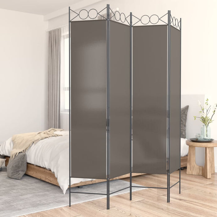 Paravan de cameră cu 4 panouri, antracit, 160x200 cm, textil - WALTI WALTI
