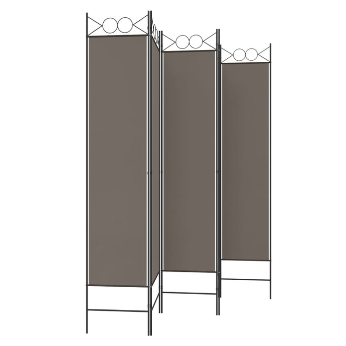 Paravan de cameră cu 5 panouri, antracit, 200x200 cm, textil - WALTI WALTI
