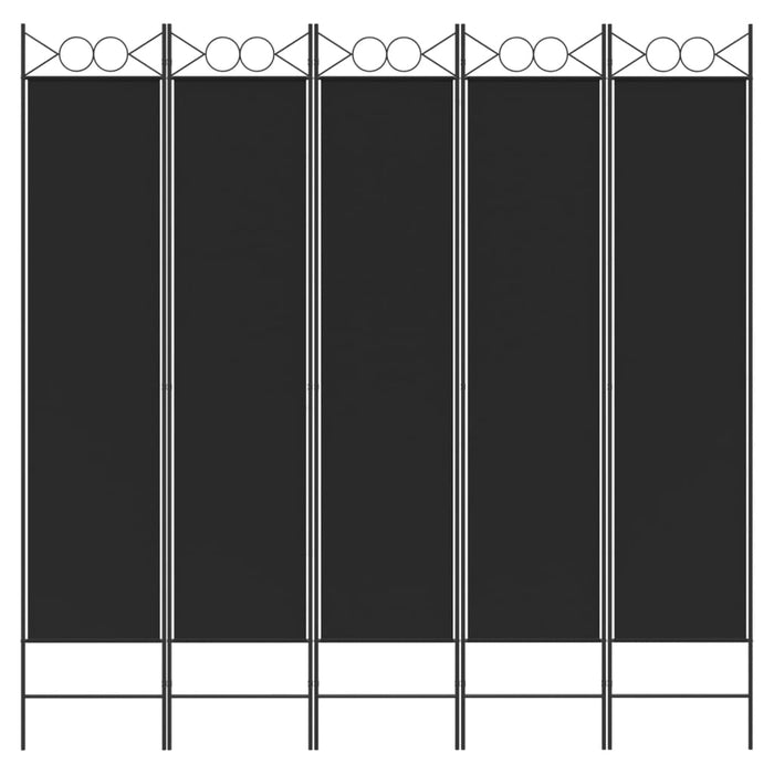 Paravan de cameră cu 5 panouri, negru, 200x200 cm, textil - WALTI WALTI