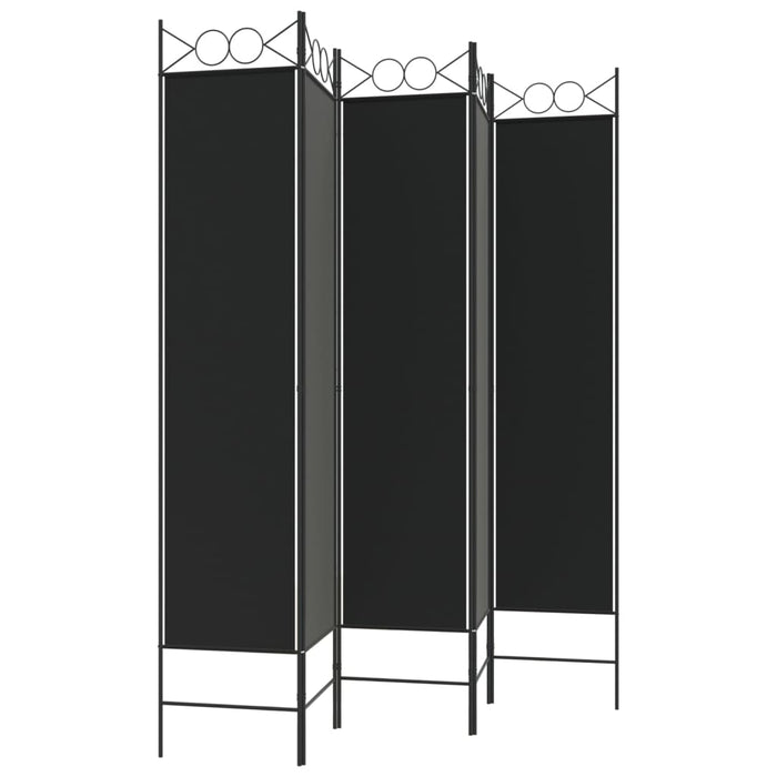 Paravan de cameră cu 5 panouri, negru, 200x200 cm, textil - WALTI WALTI