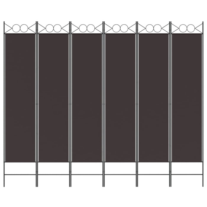 Paravan de cameră cu 6 panouri, maro, 240x200 cm, textil WALTI