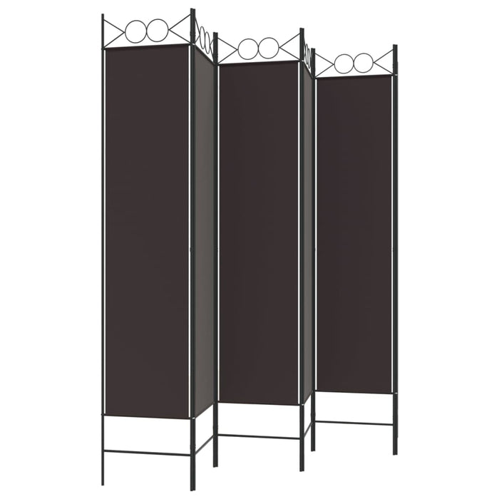 Paravan de cameră cu 6 panouri, maro, 240x200 cm, textil WALTI