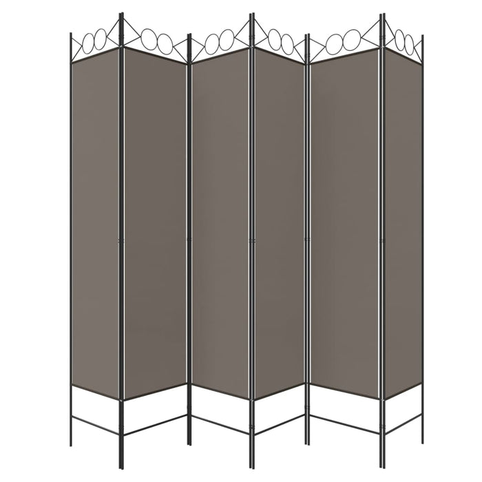 Paravan de cameră cu 6 panouri, antracit, 240x200 cm, textil - WALTI WALTI