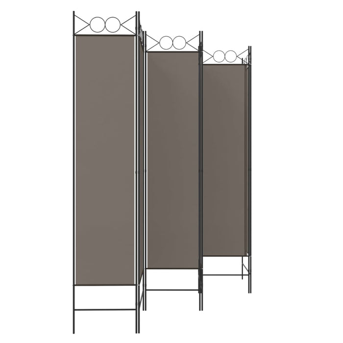 Paravan de cameră cu 6 panouri, antracit, 240x200 cm, textil - WALTI WALTI