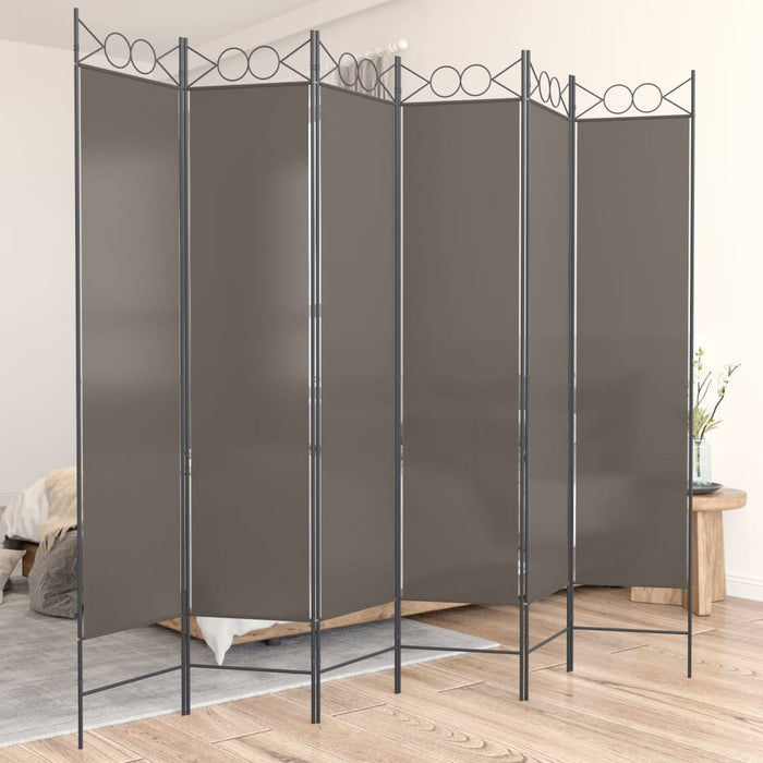 Paravan de cameră cu 6 panouri, antracit, 240x200 cm, textil - WALTI WALTI