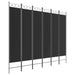 Paravan de cameră cu 6 panouri, negru, 240x200 cm, textil - WALTI WALTI
