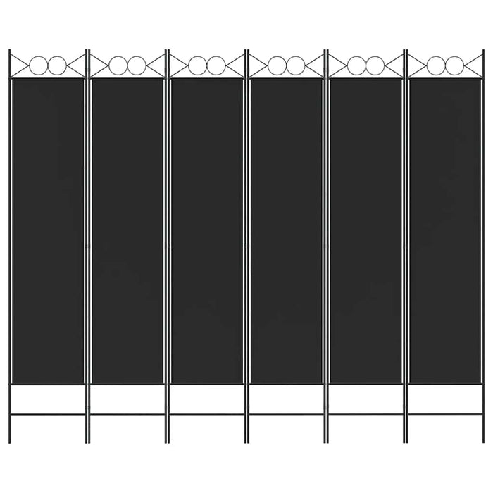Paravan de cameră cu 6 panouri, negru, 240x200 cm, textil - WALTI WALTI