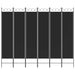 Paravan de cameră cu 6 panouri, negru, 240x200 cm, textil - WALTI WALTI
