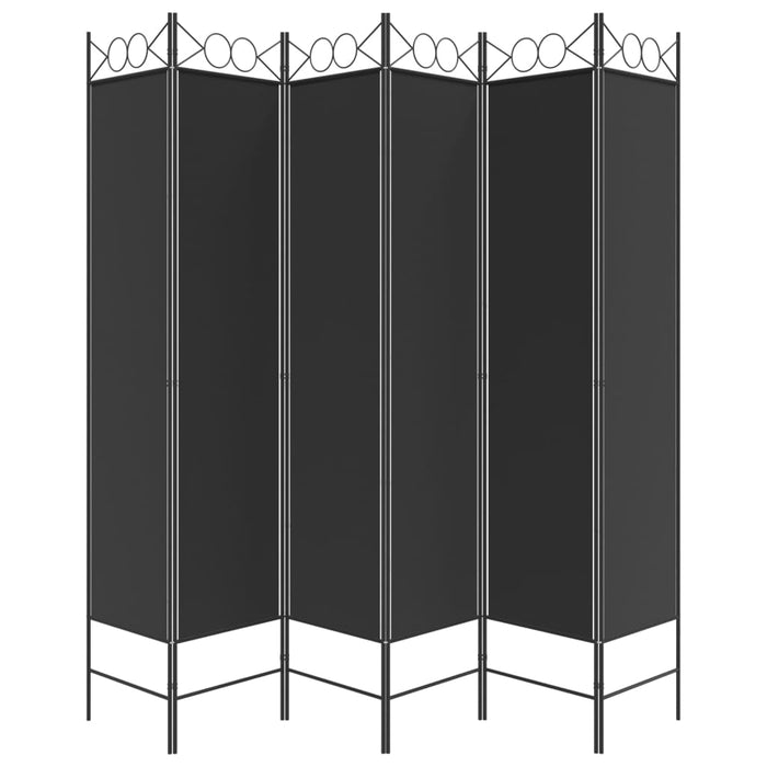 Paravan de cameră cu 6 panouri, negru, 240x200 cm, textil - WALTI WALTI