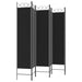 Paravan de cameră cu 6 panouri, negru, 240x200 cm, textil - WALTI WALTI