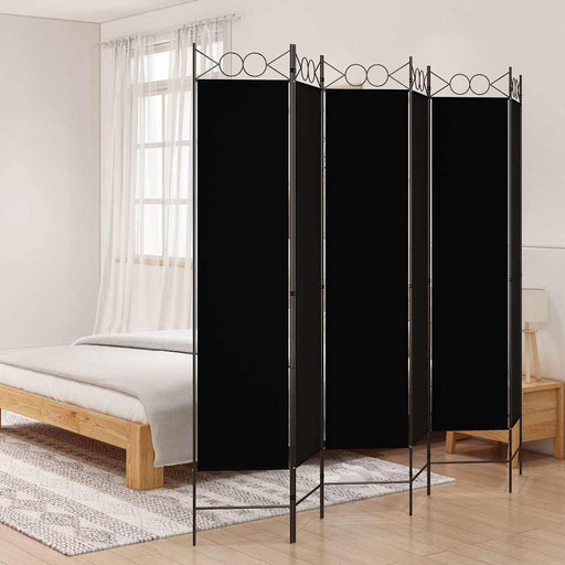 Paravan de cameră cu 6 panouri, negru, 240x200 cm, textil - WALTI WALTI