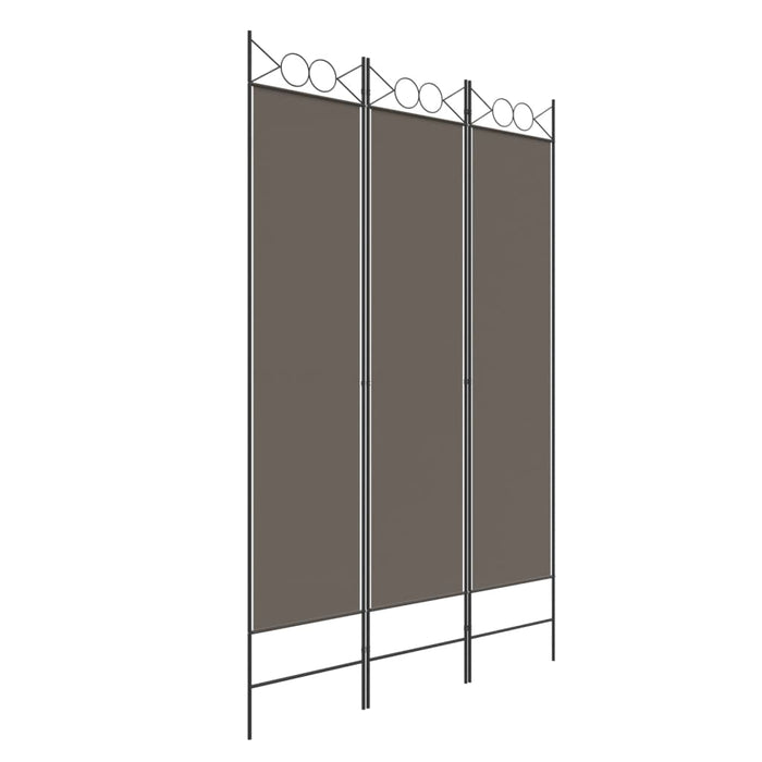Paravan de cameră cu 3 panouri, antracit, 120x220 cm, textil - WALTI WALTI