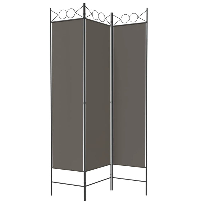 Paravan de cameră cu 3 panouri, antracit, 120x220 cm, textil - WALTI WALTI