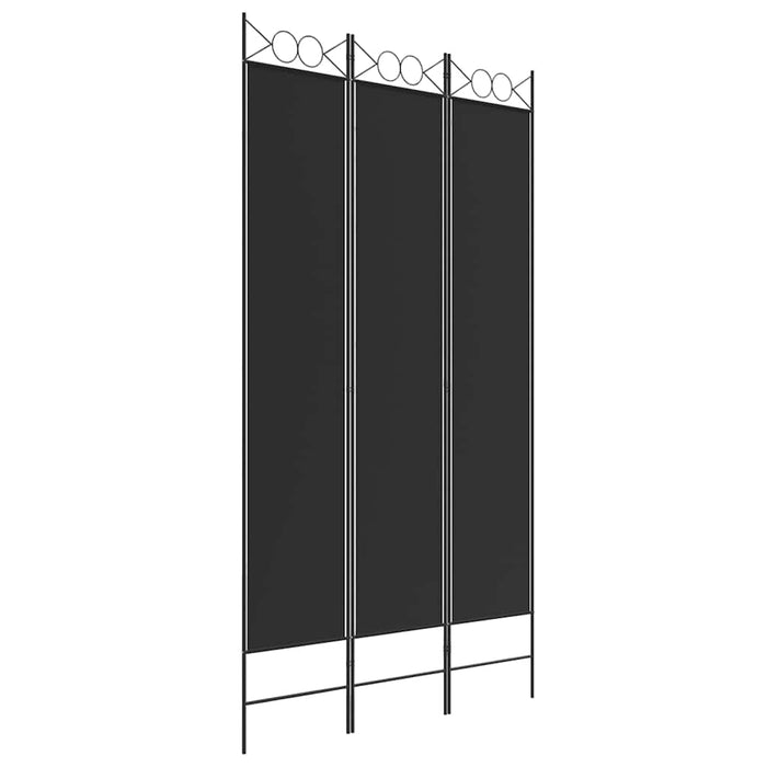 Paravan de cameră cu 3 panouri, negru, 120x220 cm, textil - WALTI WALTI