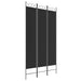 Paravan de cameră cu 3 panouri, negru, 120x220 cm, textil - WALTI WALTI