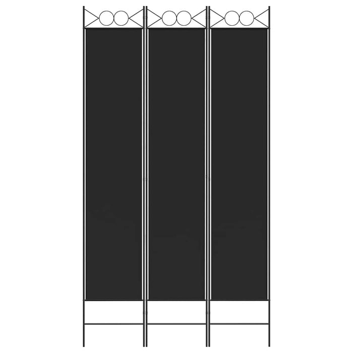 Paravan de cameră cu 3 panouri, negru, 120x220 cm, textil - WALTI WALTI