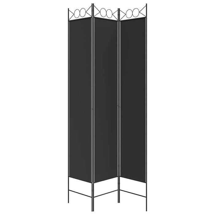 Paravan de cameră cu 3 panouri, negru, 120x220 cm, textil - WALTI WALTI
