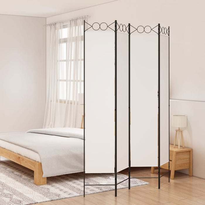 Paravan de cameră cu 4 panouri, alb, 160x220 cm, textil - WALTI WALTI