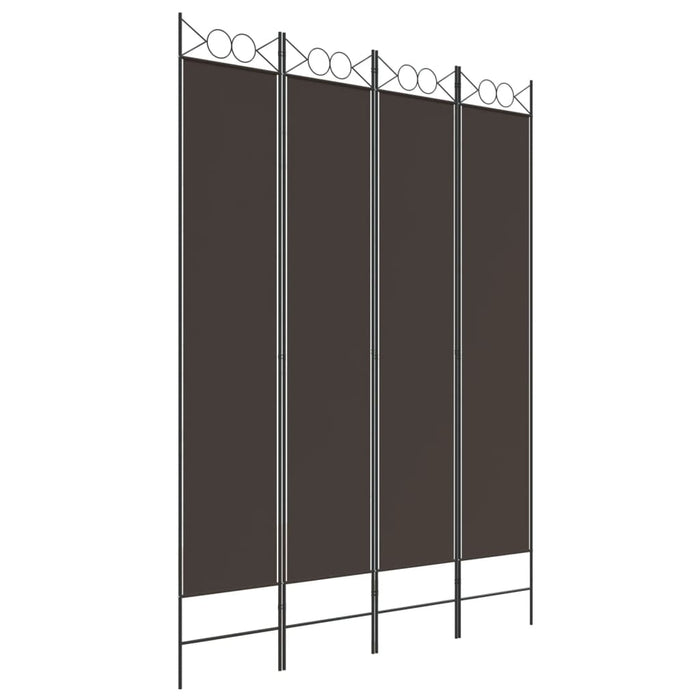 Paravan de cameră cu 4 panouri, maro, 160x220 cm, textil WALTI
