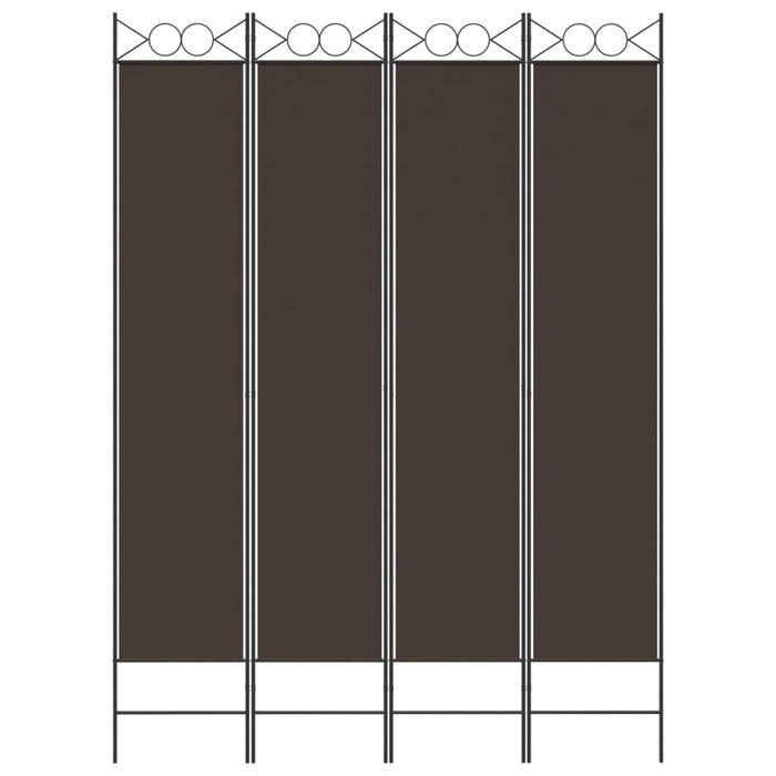 Paravan de cameră cu 4 panouri, maro, 160x220 cm, textil WALTI