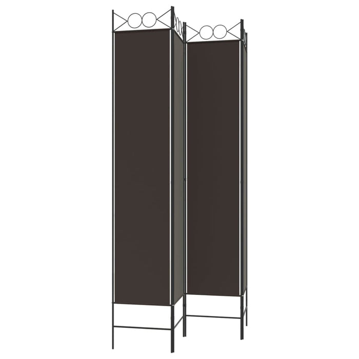 Paravan de cameră cu 4 panouri, maro, 160x220 cm, textil WALTI