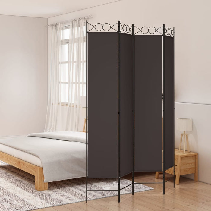 Paravan de cameră cu 4 panouri, maro, 160x220 cm, textil WALTI