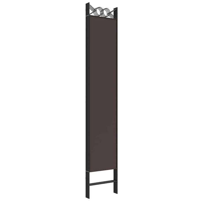 Paravan de cameră cu 5 panouri, maro, 200x220 cm, textil WALTI