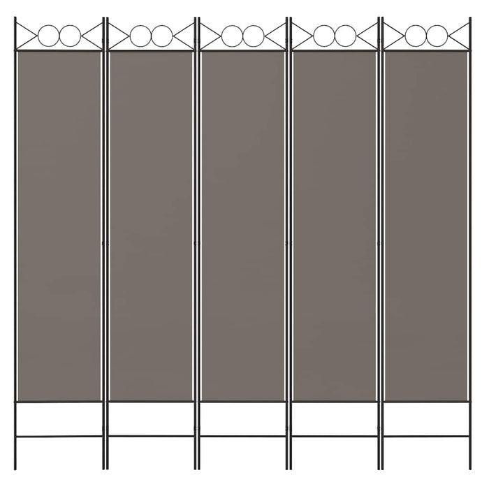 Paravan de cameră cu 5 panouri, antracit, 200x220 cm, textil - WALTI WALTI