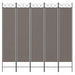 Paravan de cameră cu 5 panouri, antracit, 200x220 cm, textil - WALTI WALTI