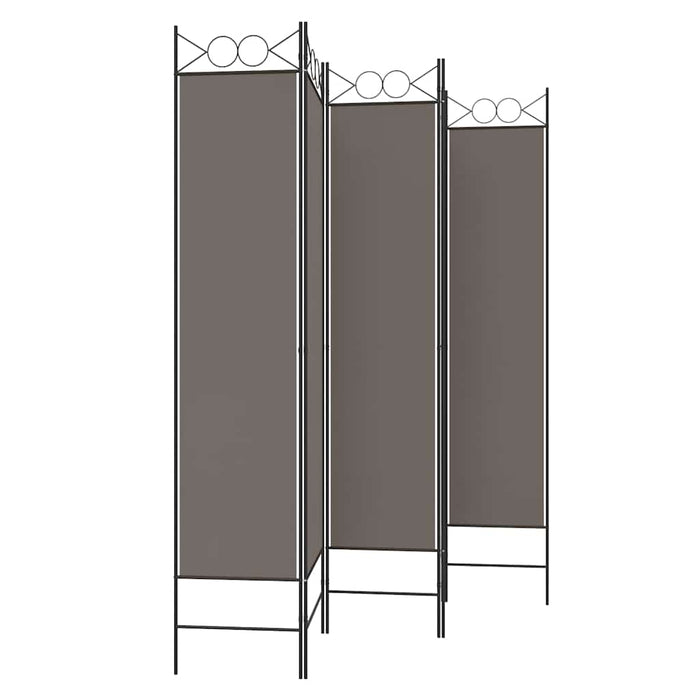Paravan de cameră cu 5 panouri, antracit, 200x220 cm, textil - WALTI WALTI