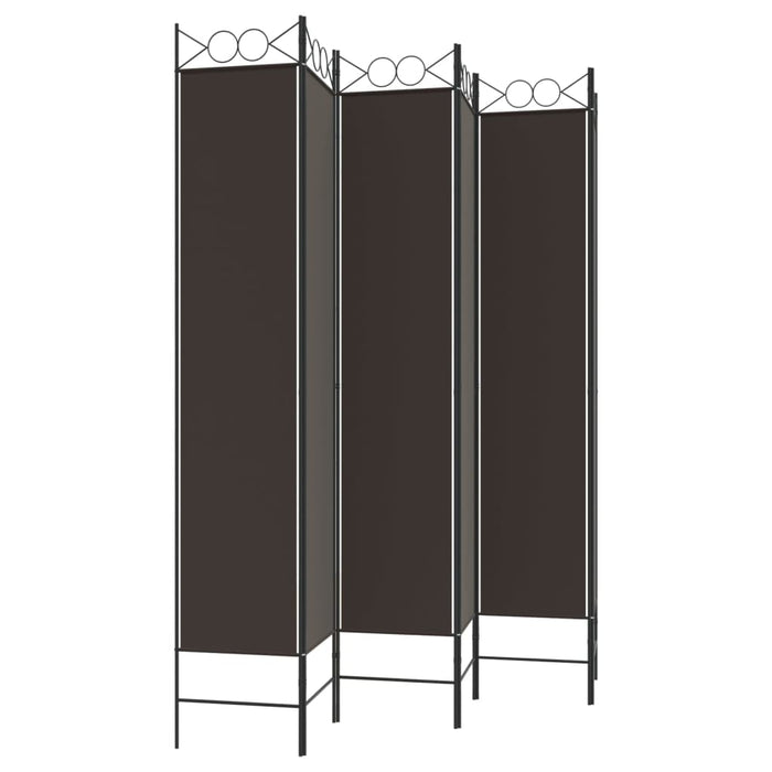 Paravan de cameră cu 6 panouri, maro, 240x220 cm, textil WALTI