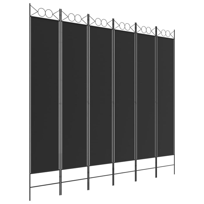 Paravan de cameră cu 6 panouri, negru, 240x220 cm, textil - WALTI WALTI