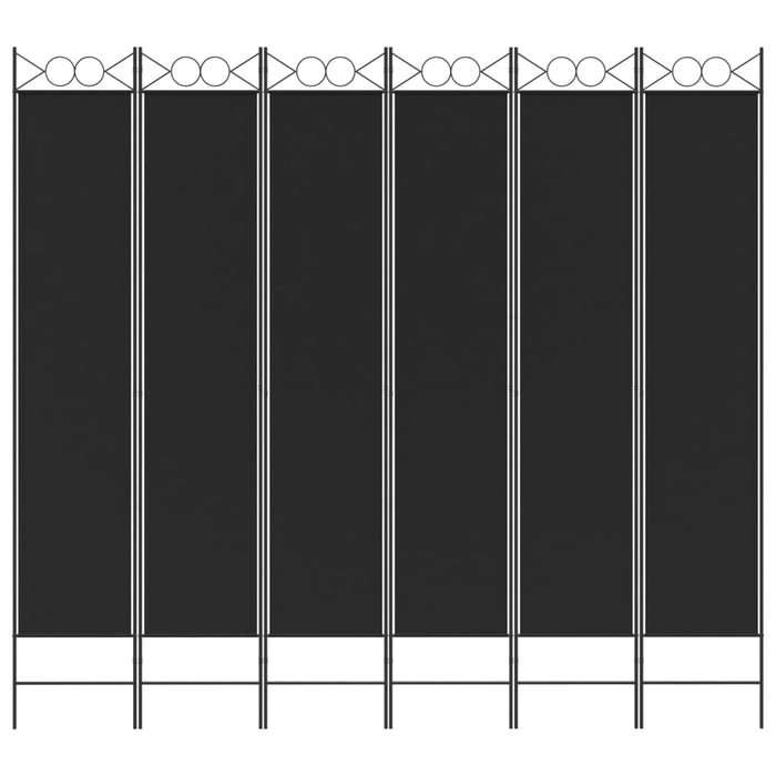 Paravan de cameră cu 6 panouri, negru, 240x220 cm, textil - WALTI WALTI