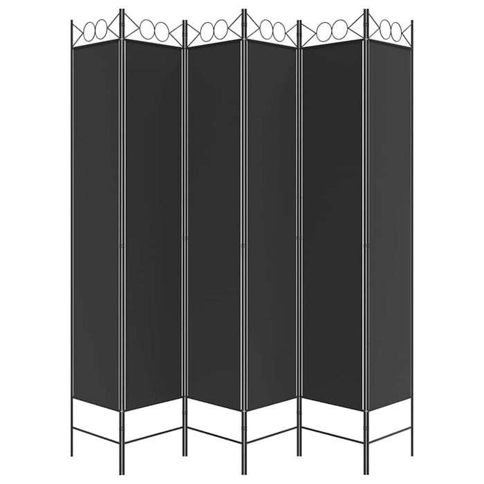 Paravan de cameră cu 6 panouri, negru, 240x220 cm, textil - WALTI WALTI