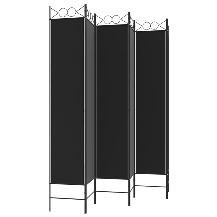 Paravan de cameră cu 6 panouri, negru, 240x220 cm, textil - WALTI WALTI