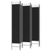 Paravan de cameră cu 6 panouri, negru, 240x220 cm, textil - WALTI WALTI